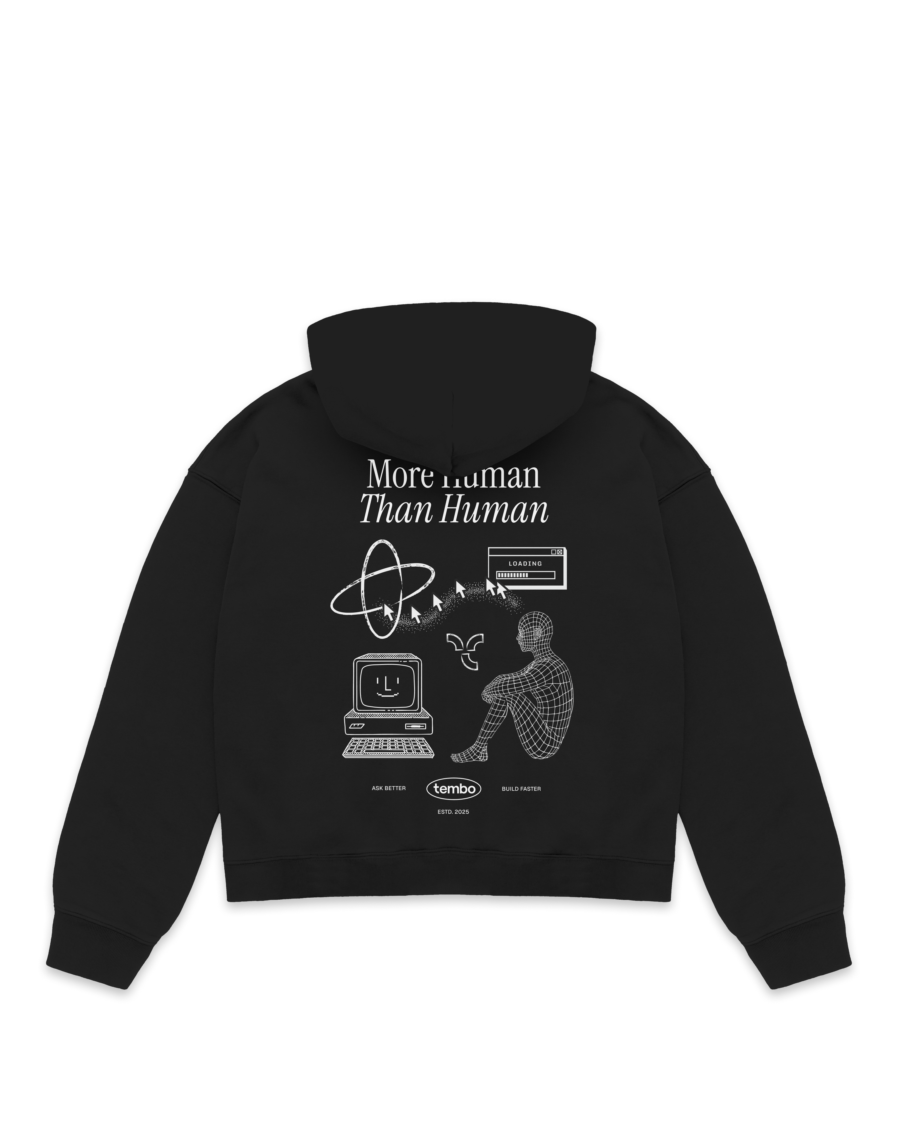 More Human Crop Hoodie